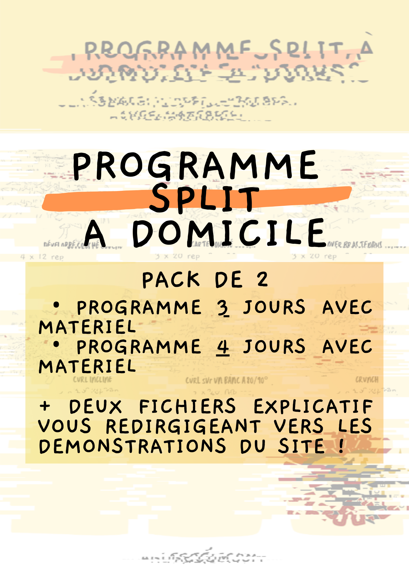 Affiche boutique PACK programme split à domicile sur 3-4 jours